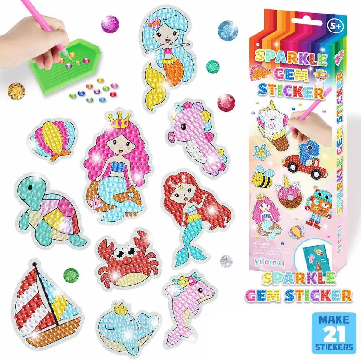 5D Diamond Painting Sticker Kit – DIY Gem Art Craft Set for Kids