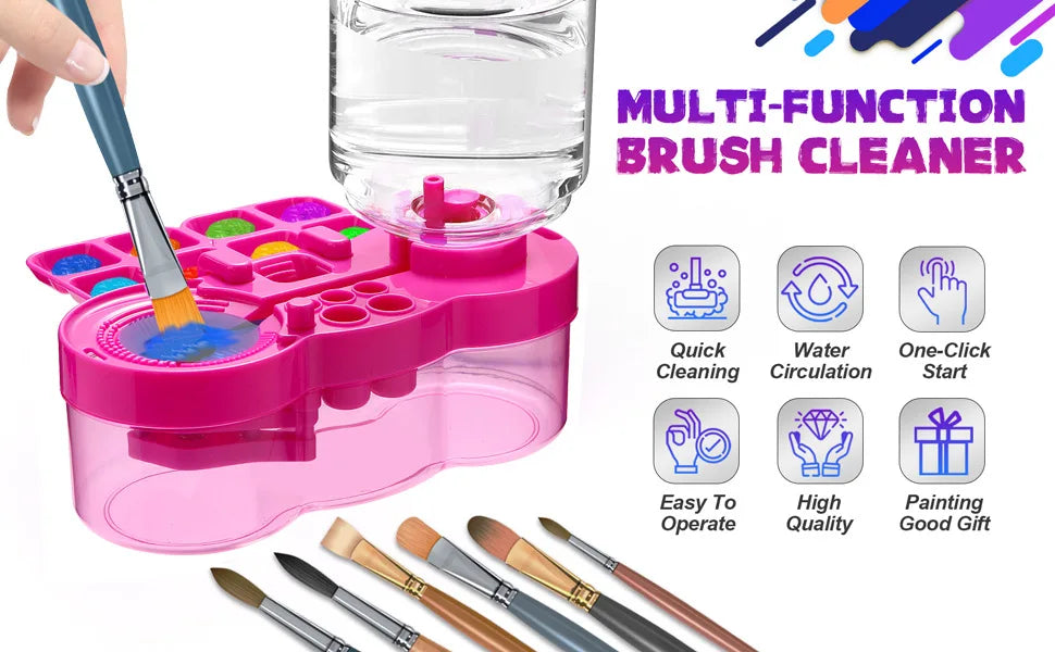 Automatic Paint Brush Cleaner with Drain – Water Circulation Cleaning Bucket