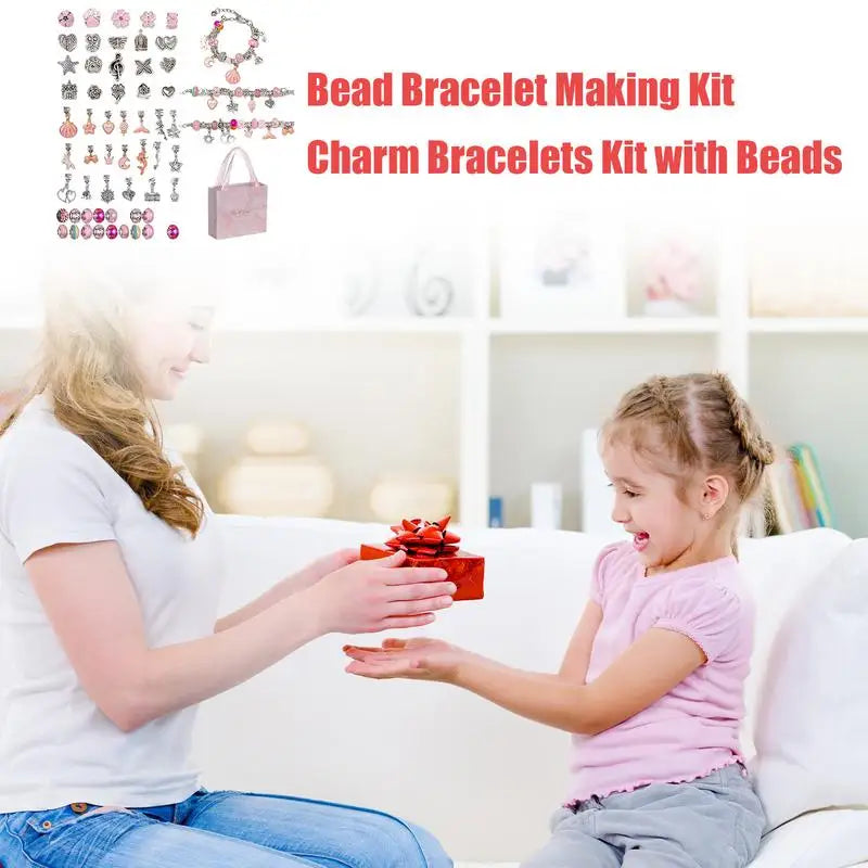 Charm Bracelet Making Kit – Kids Jewelry & Bead Craft Set