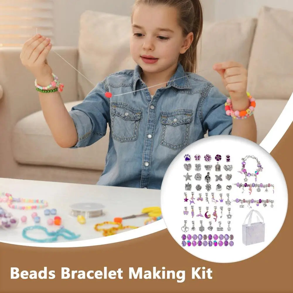 Charm Bracelet Making Kit – Kids Jewelry & Bead Craft Set