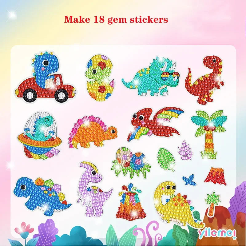 5D Diamond Painting Sticker Kit – DIY Gem Art Craft Set for Kids