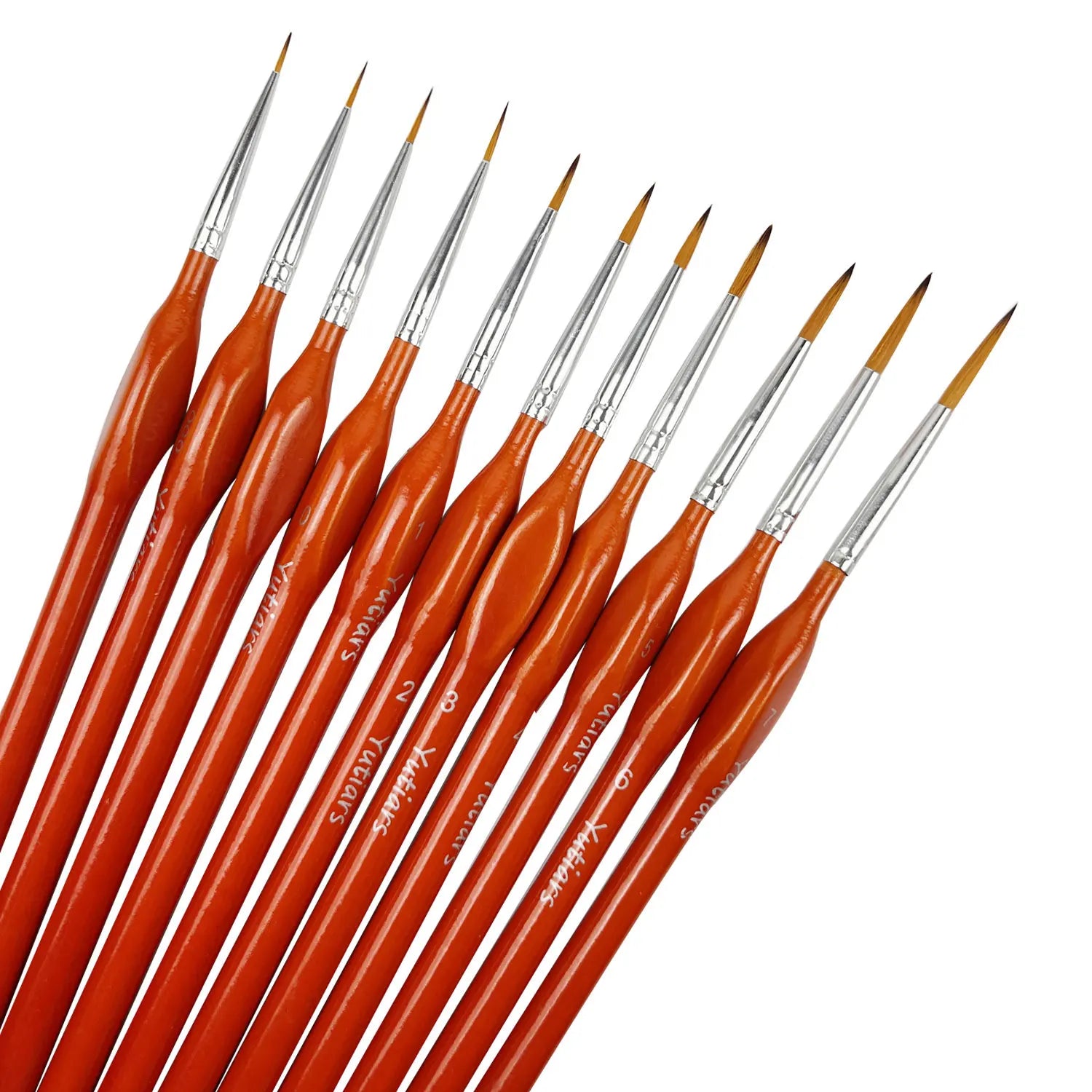 11pcs Miniature Paint Brush Set – Fine Tip Detail Brushes with Triangular Handles