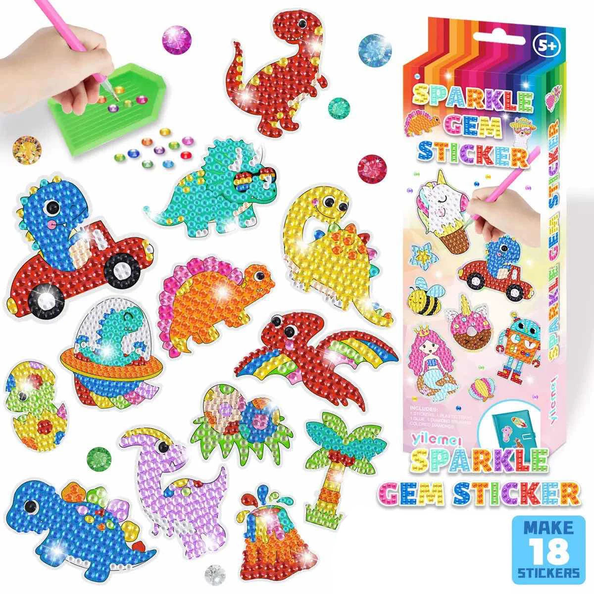 5D Diamond Painting Sticker Kit – DIY Gem Art Craft Set for Kids