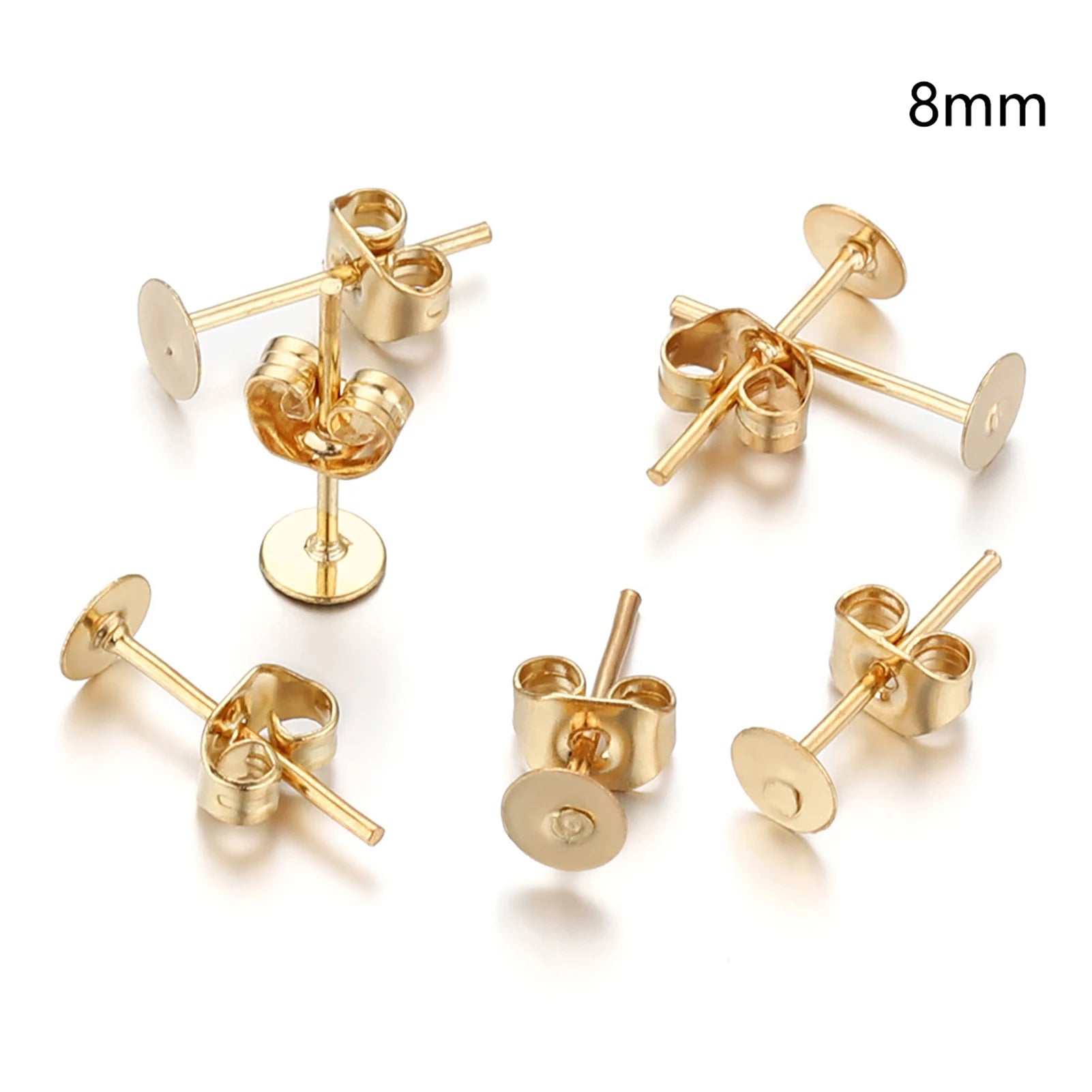 Blank Post Earring Studs with Backs – DIY Jewelry Making Supplies