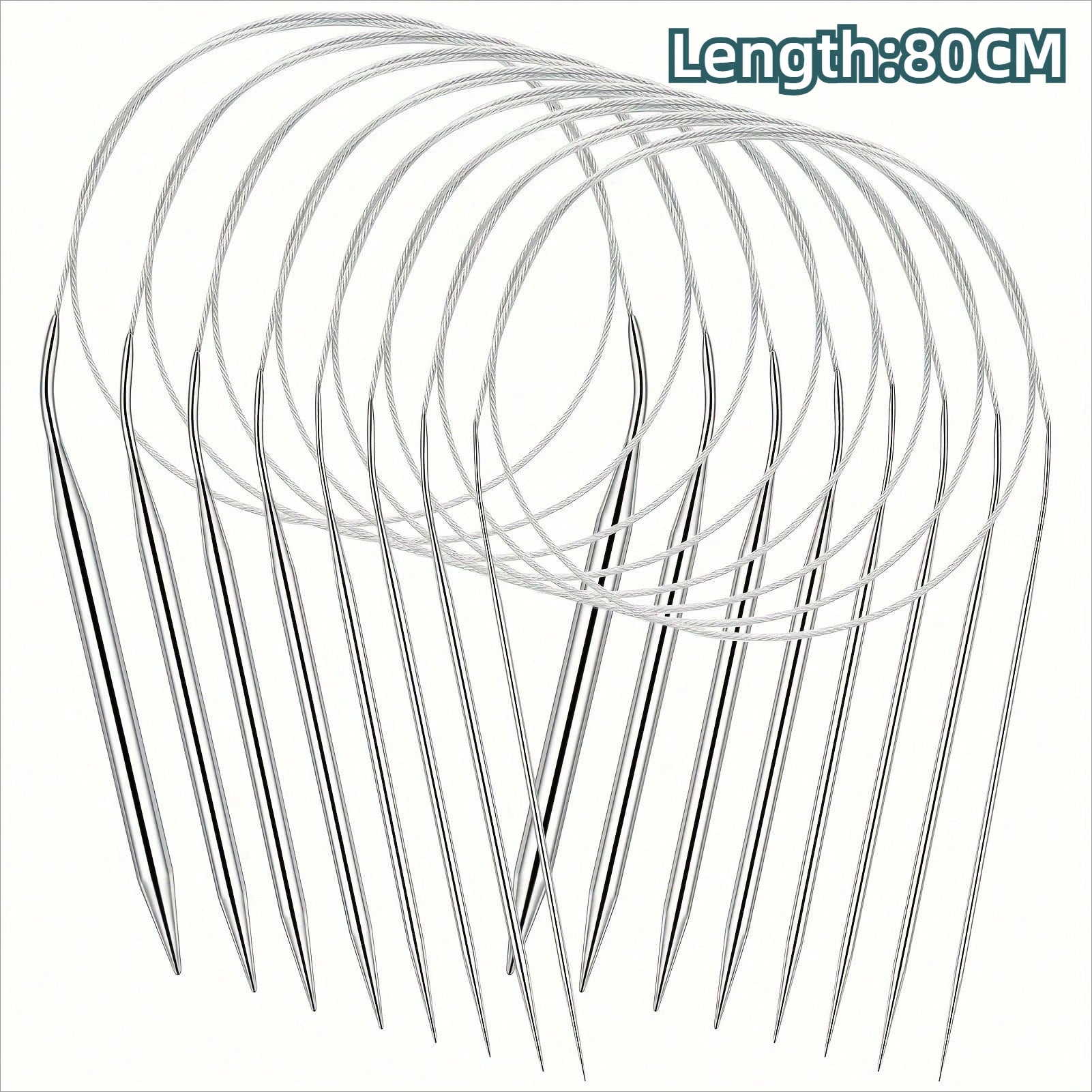 8-Piece Stainless Steel Knitting Needle Set – Circular Weaving Tool