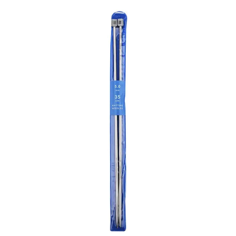 35cm Stainless Steel Knitting Needle Set – Sizes 2–10mm
