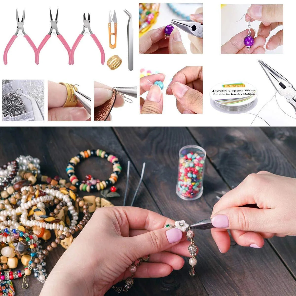 1171pcs Ultimate DIY Jewelry Making Kit – Beads, Charms, Tools & Accessories