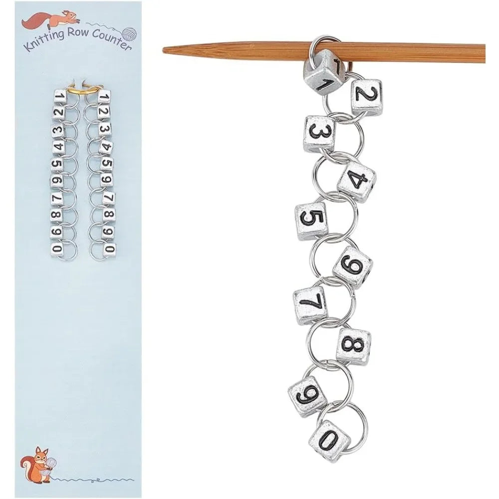 Acrylic Row Counter Chain – 2 Pcs Knitting Stitch Markers