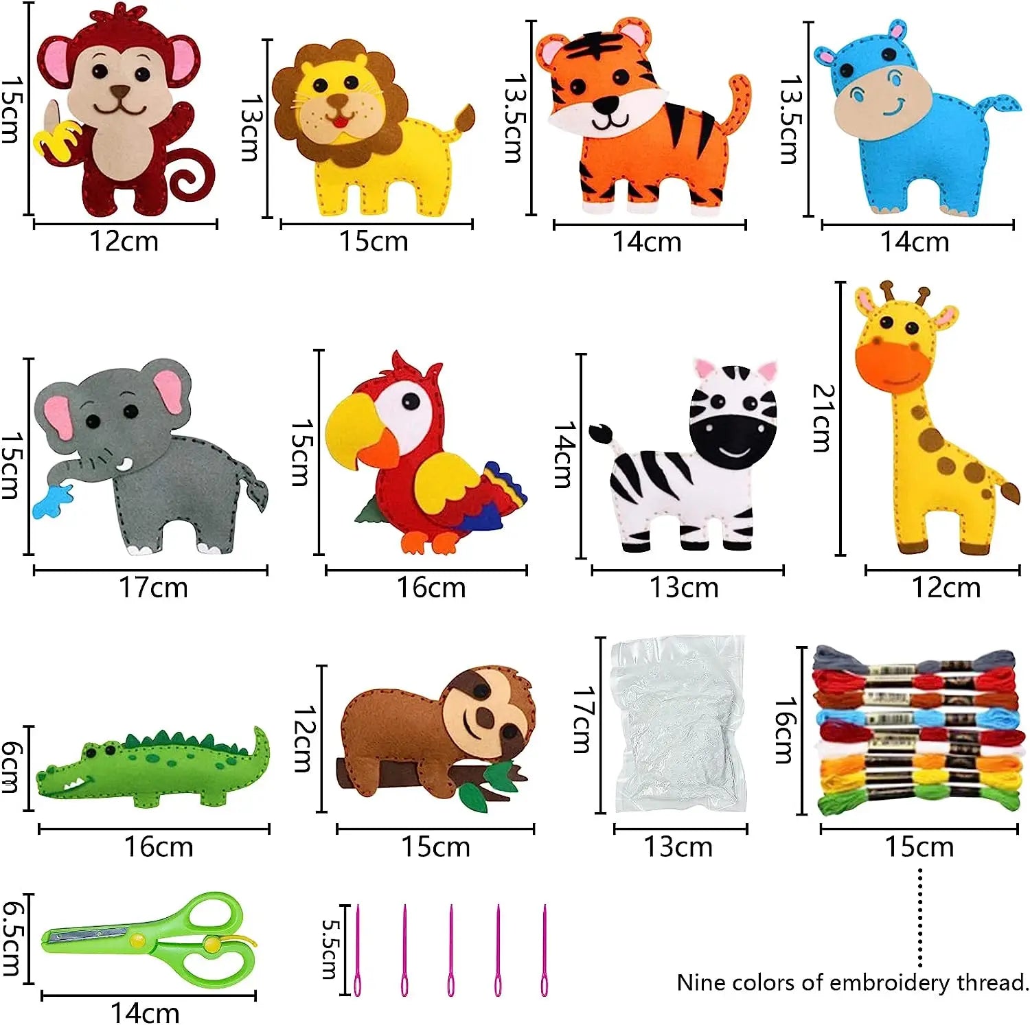 Woodland Animals Felt Sewing Kit – DIY Plush Craft Set for Kids