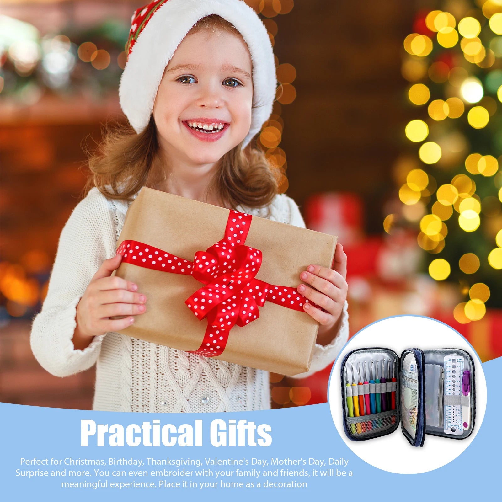 72/144pcs Ergonomic Crochet Hook Set – 2mm–6mm with Storage Case