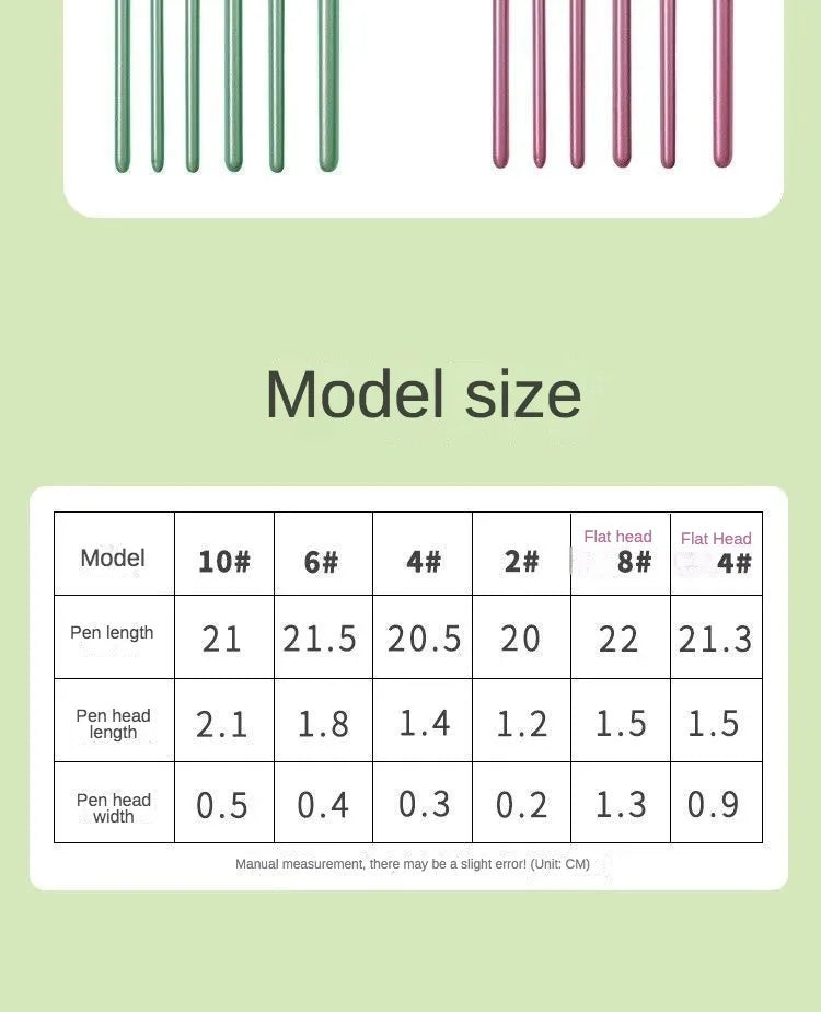 4/6-Piece Watercolor Brush Set – Soft Nylon, Flat & Round Tips