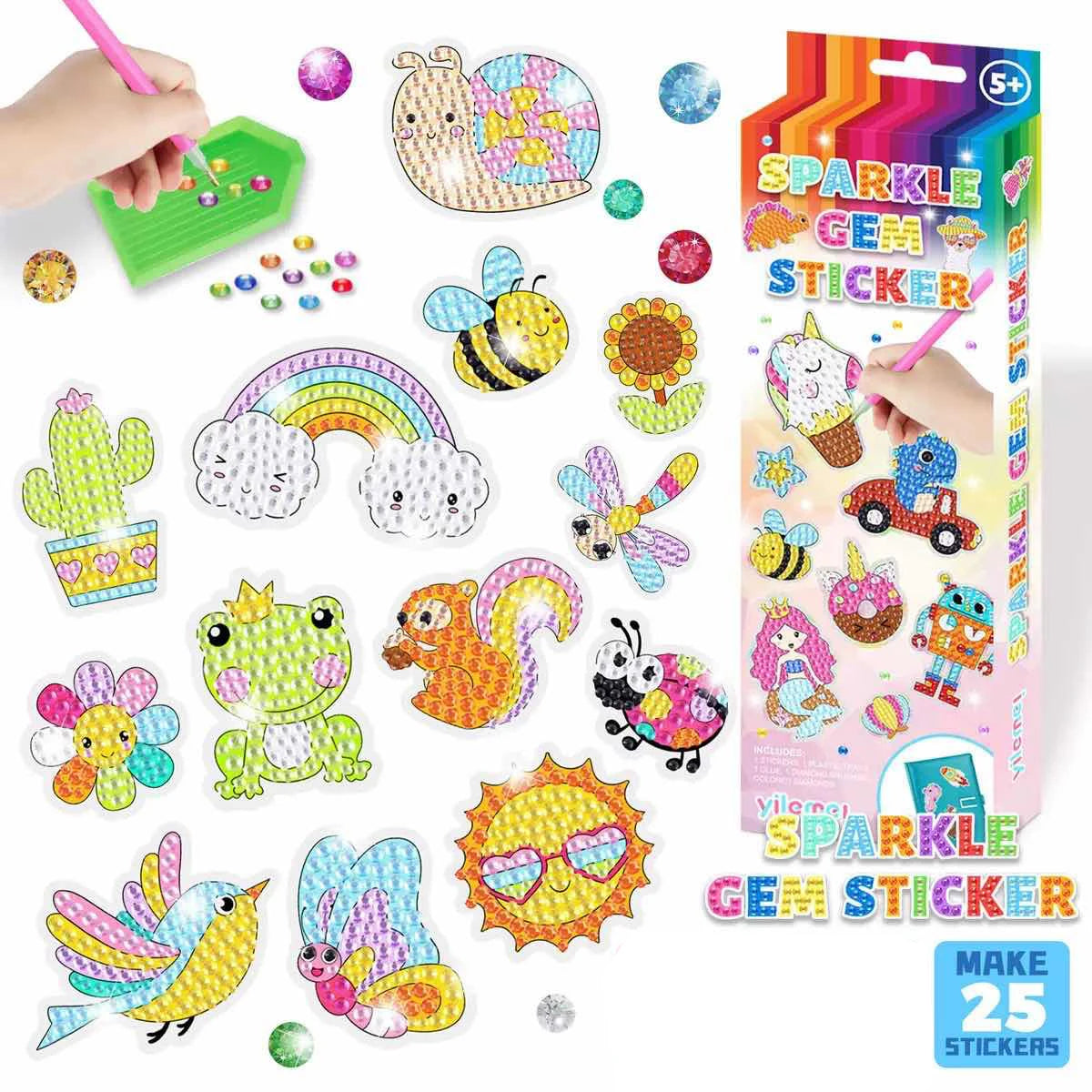 5D Diamond Painting Sticker Kit – DIY Gem Art Craft Set for Kids