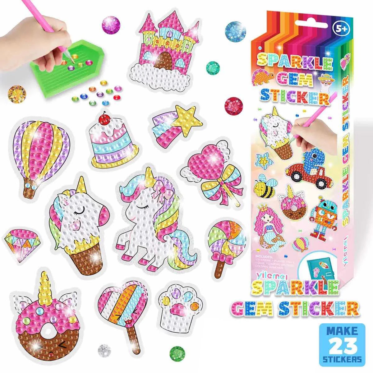 5D Diamond Painting Sticker Kit – DIY Gem Art Craft Set for Kids