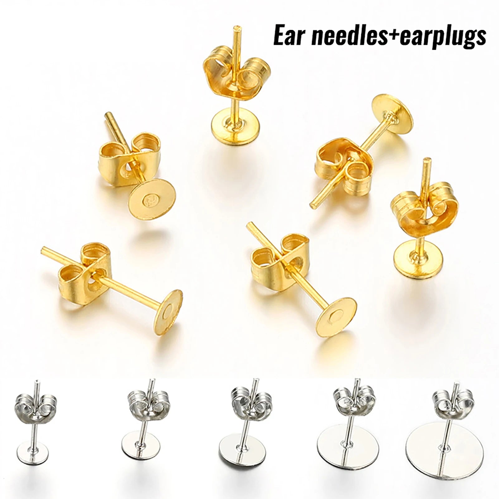Blank Post Earring Studs with Backs – DIY Jewelry Making Supplies
