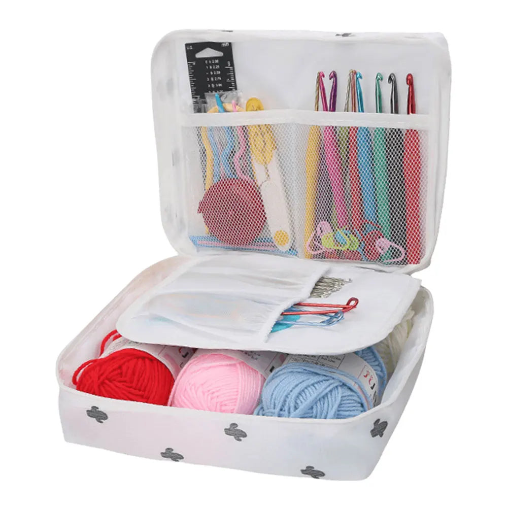 Beginner Crochet Kit with Bag – Yarn, Hooks & Tools for Adults