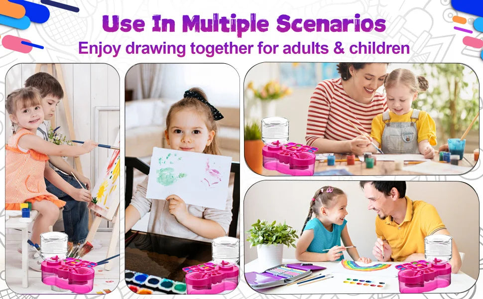 Automatic Paint Brush Cleaner with Drain – Water Circulation Cleaning Bucket