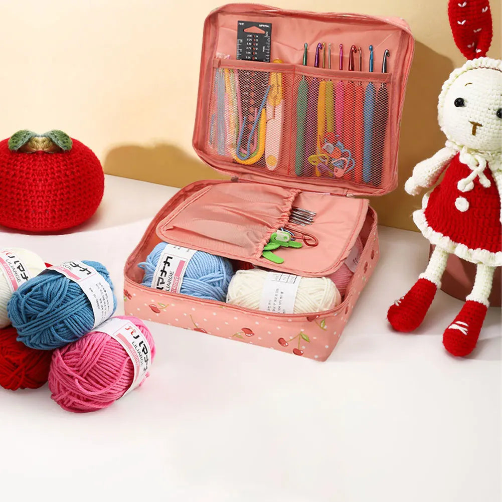 Beginner Crochet Kit – Complete Set with Yarn, Hooks & Accessories