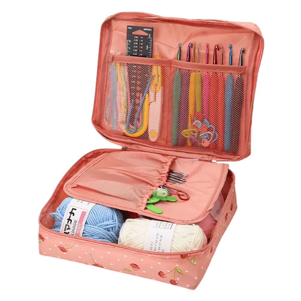 Beginner Crochet Kit with Bag – Yarn, Hooks & Tools for Adults