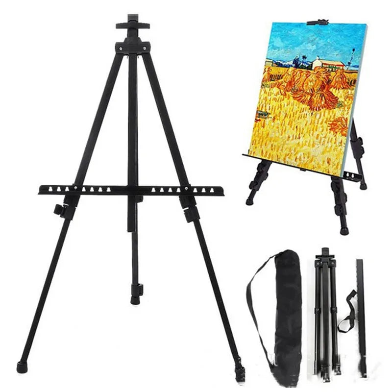 Portable Adjustable Metal Sketch Easel – Foldable Art Stand with Carry Bag