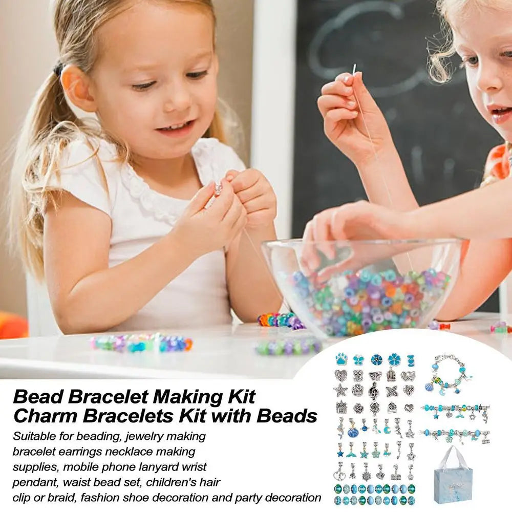 Charm Bracelet Making Kit – Kids Jewelry & Bead Craft Set