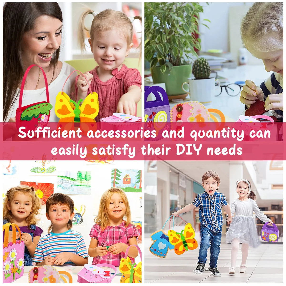 8Pcs Kids DIY Felt Sewing Kit – Beginner Craft Toy