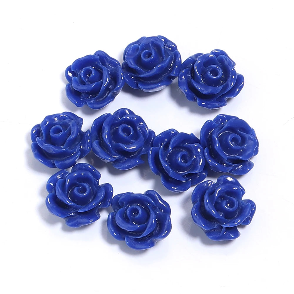 1 Strand Rose Camellia Flower Beads – 6–15mm Artificial Coral Beads