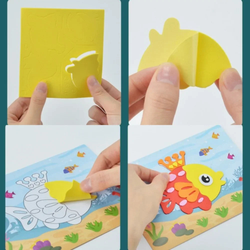 10-Piece 3D EVA Foam Animal Puzzle Craft Set for Kids